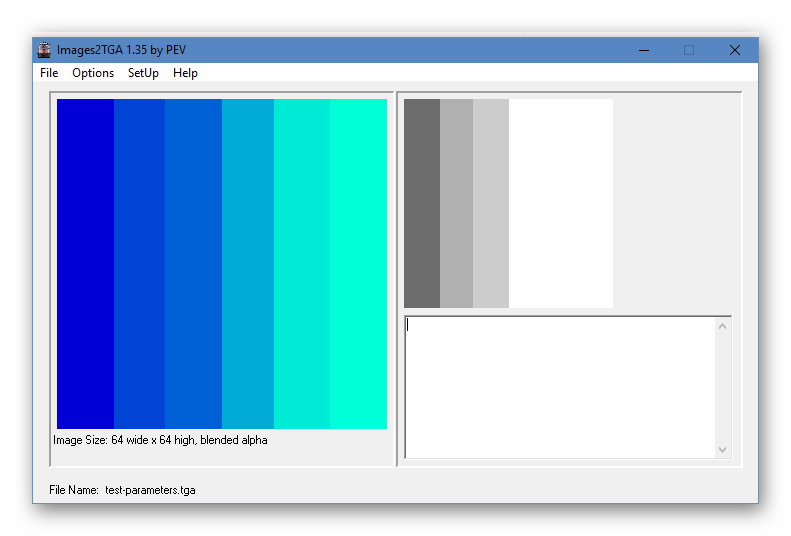 GIMP - parameters image in Images2TGA.jpg