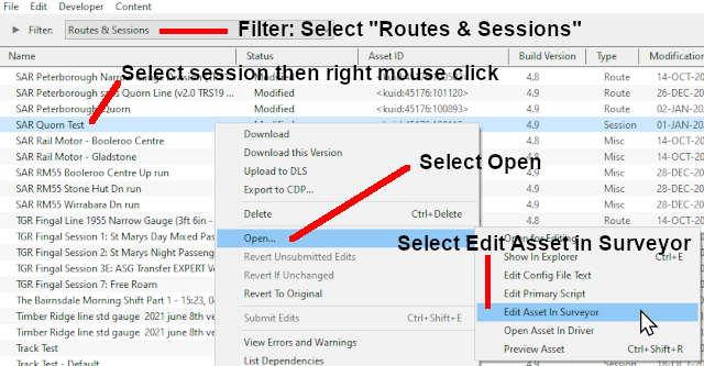 Load a session from CM