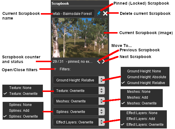 Scrapbook palette tools