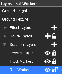 Layers palette with session layers open