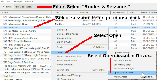 Load a session from CM