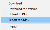 Export to CDP