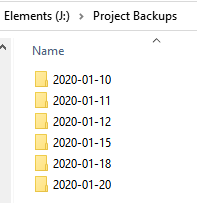 Offline Project Backups folder