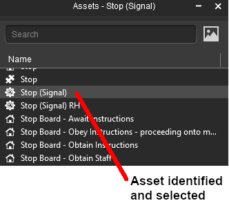 Asset filter set by the Eyedropper in S20