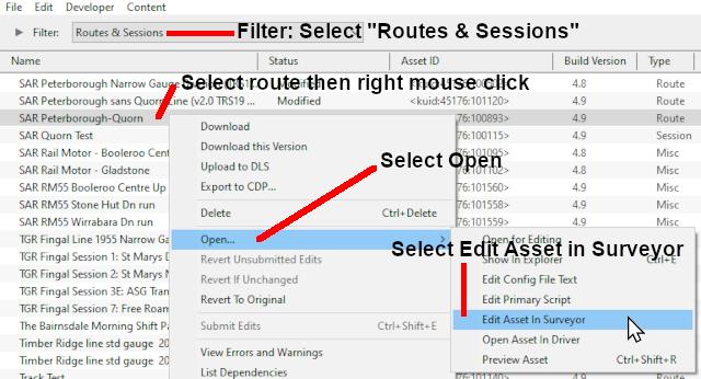 Load a route from CM